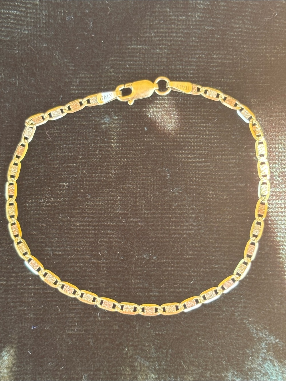 Solid 10K Yellow Gold 7" Chain Bracelet PGDA Piercing Pagoda.
